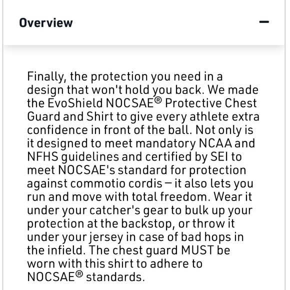 Evoshield NOCSAE Protective Chest Guard - Adult M - Picture 5 of 6